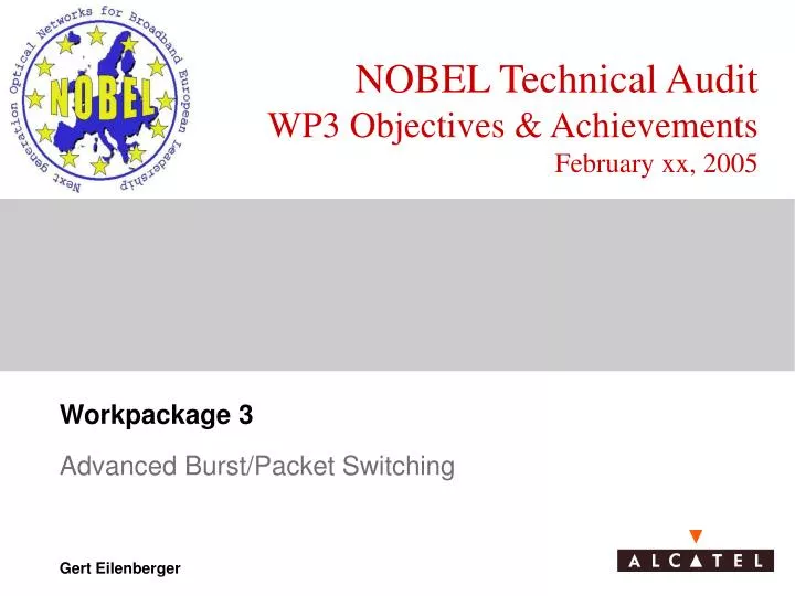 nobel technical audit wp3 objectives achievements february xx 2005