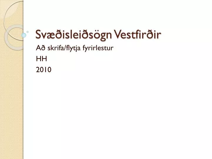 sv islei s gn vestfir ir