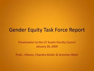 Gender Equity Task Force Report