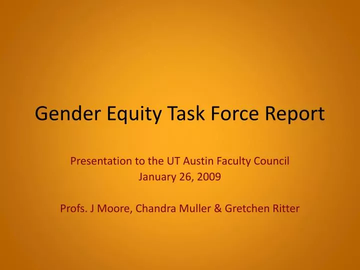 gender equity task force report