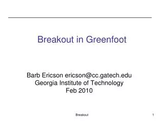 Breakout in Greenfoot