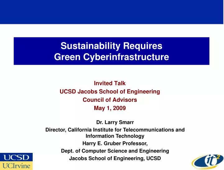 sustainability requires green cyberinfrastructure
