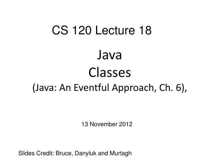 java classes java an eventful approach ch 6