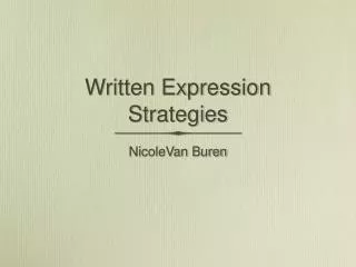Written Expression Strategies