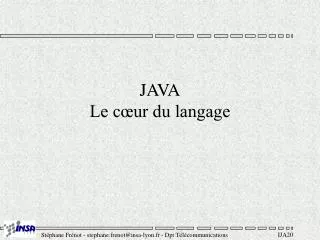 java le c ur du langage