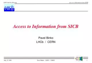 Access to Information from SICB