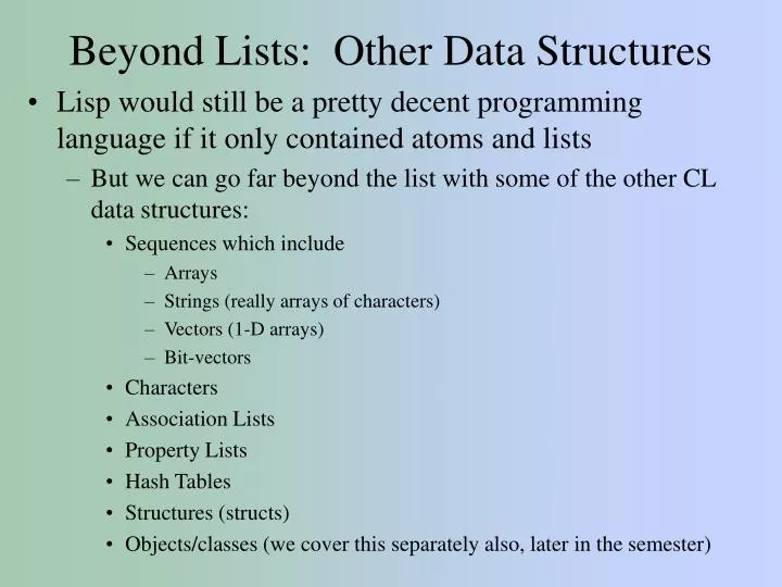 beyond lists other data structures