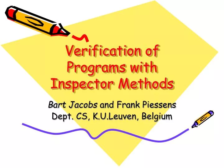 verification of programs with inspector methods