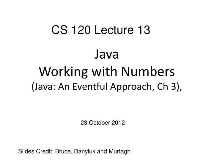 java working with numbers java an eventful approach ch 3