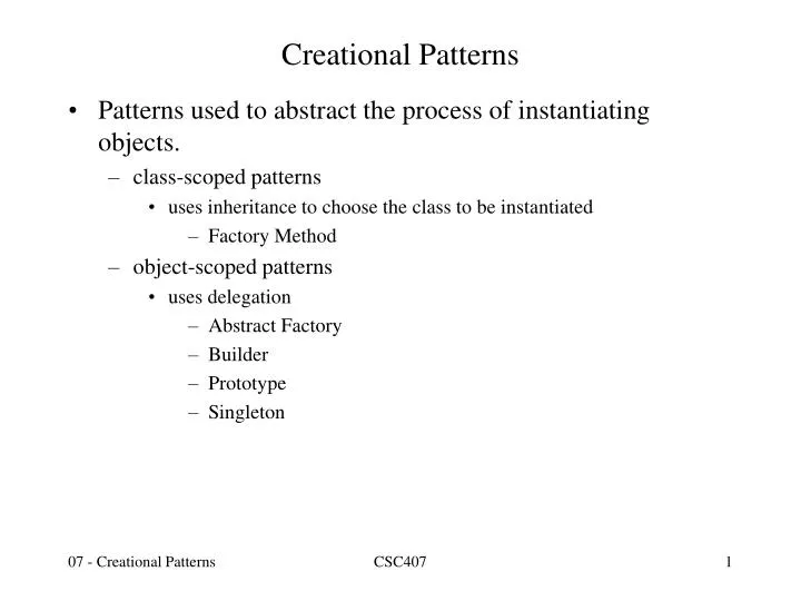 creational patterns