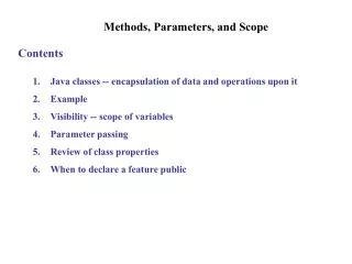 Methods, Parameters, and Scope