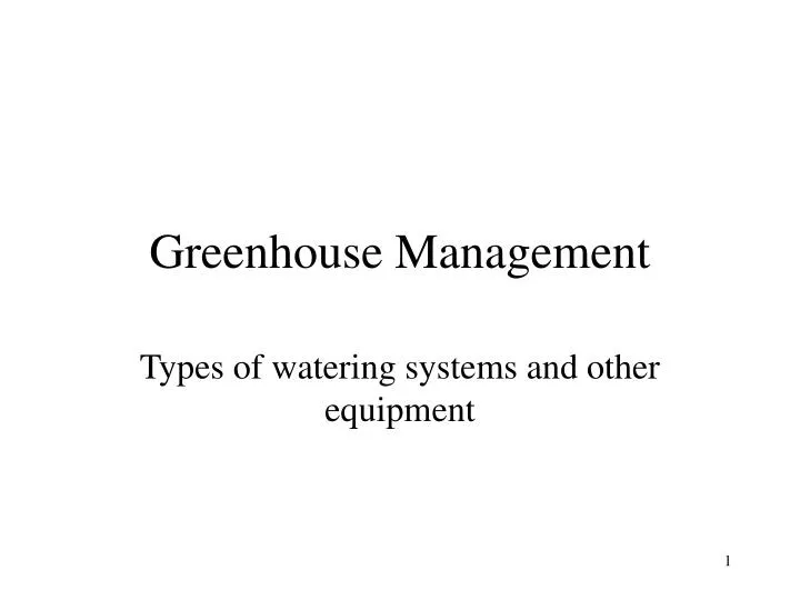 greenhouse management