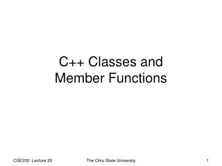 C++ Classes and Member Functions