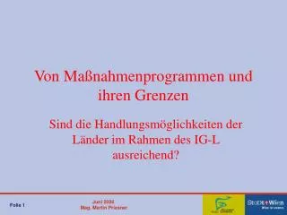 von ma nahmenprogrammen und ihren grenzen