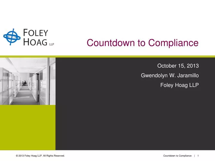 countdown to compliance