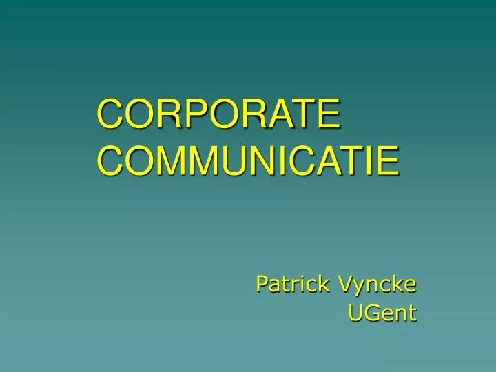 corporate communicatie