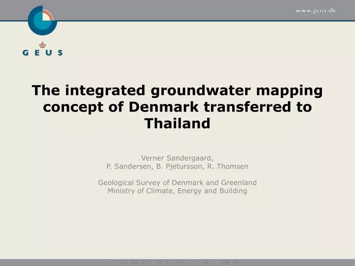 the integrated groundwater mapping concept of denmark transferred to thailand