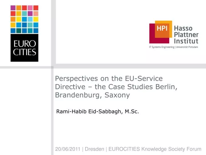 perspectives on the eu service directive the case studies berlin brandenburg saxony