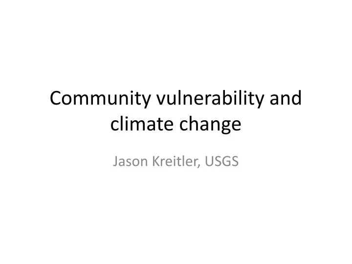 community vulnerability and climate change