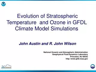 Evolution of Stratospheric Temperature and Ozone in GFDL Climate Model Simulations