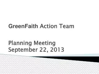 GreenFaith Action Team