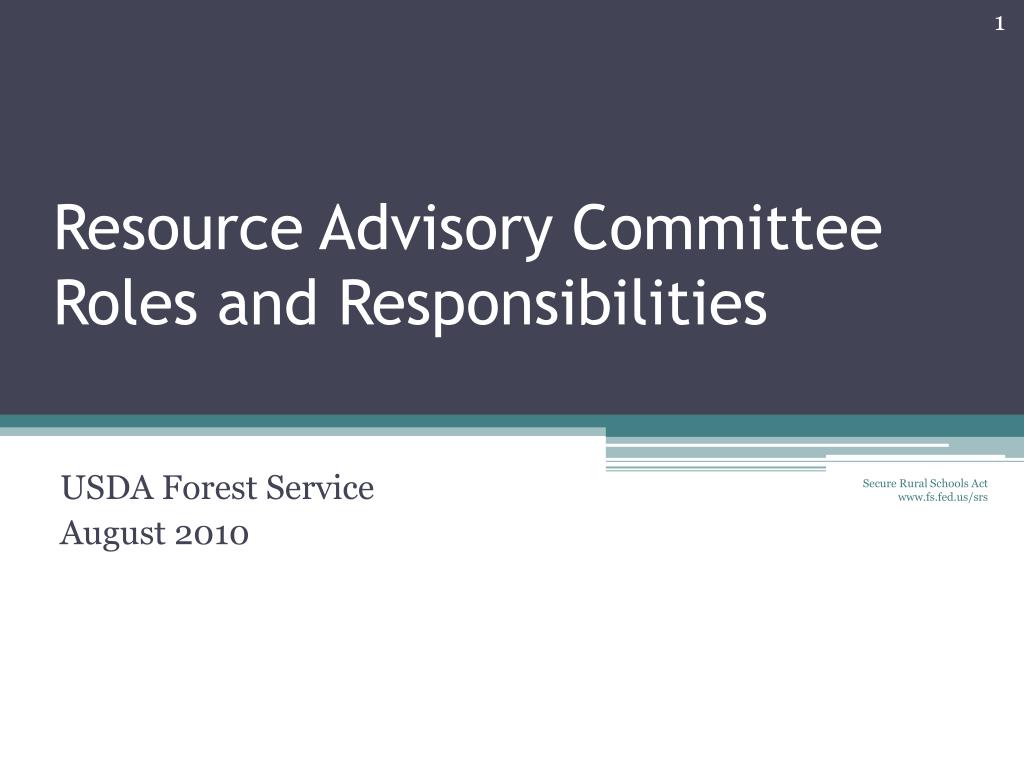 Committe Advisory Role PPT - Resource Advisory Committee Roles and Responsibilities PowerPoint ...