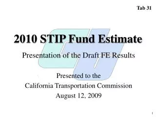 2010 STIP Fund Estimate