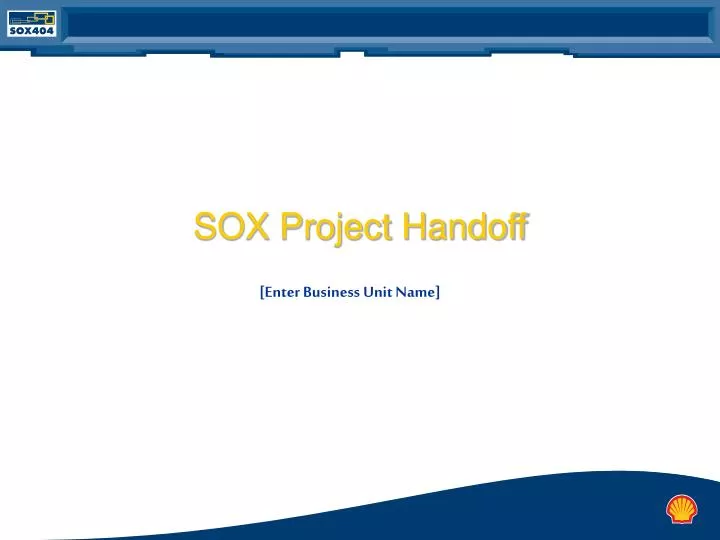 sox project handoff