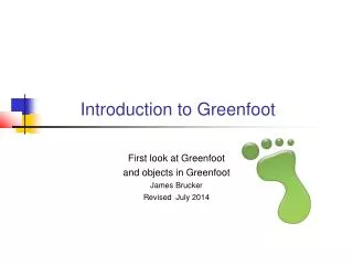 Introduction to Greenfoot