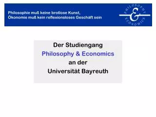 philosophie mu keine brotlose kunst konomie mu kein reflexionsloses gesch ft sein