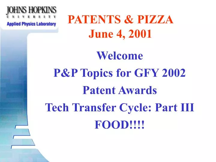 patents pizza june 4 2001