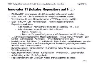 innovator 11 lokales repository auf h