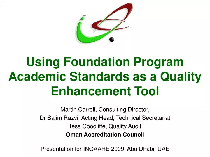 using foundation program academic standards as a quality enhancement tool