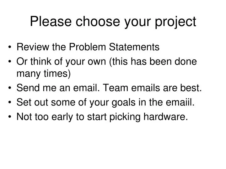 please choose your project