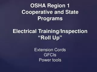 Electrical Training/Inspection