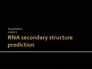 RNA secondary structure prediction