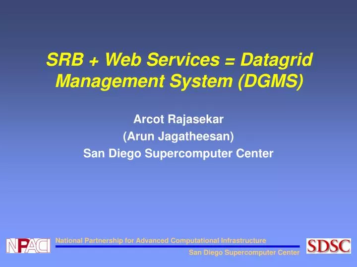 srb web services datagrid management system dgms