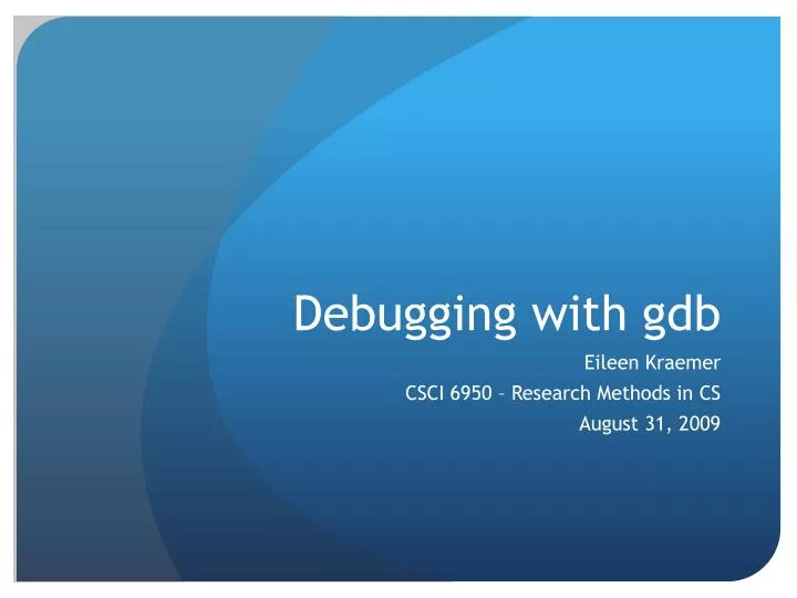 debugging with gdb