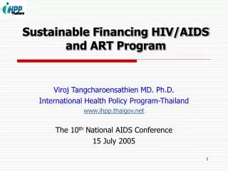 Sustainable Financing HIV/AIDS and ART Program