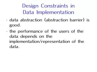 Design Constraints in Data Implementation