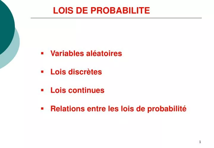 lois de probabilite