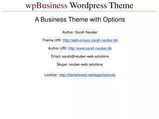 wpBusiness Wordpress Theme