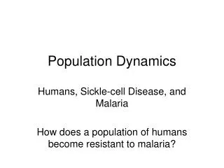 Population Dynamics