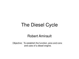 The Diesel Cycle