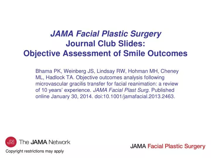 jama facial plastic surgery journal club slides objective assessment of smile outcomes