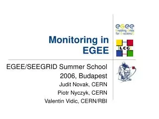 Monitoring in EGEE
