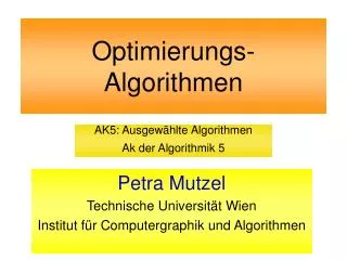 optimierungs algorithmen
