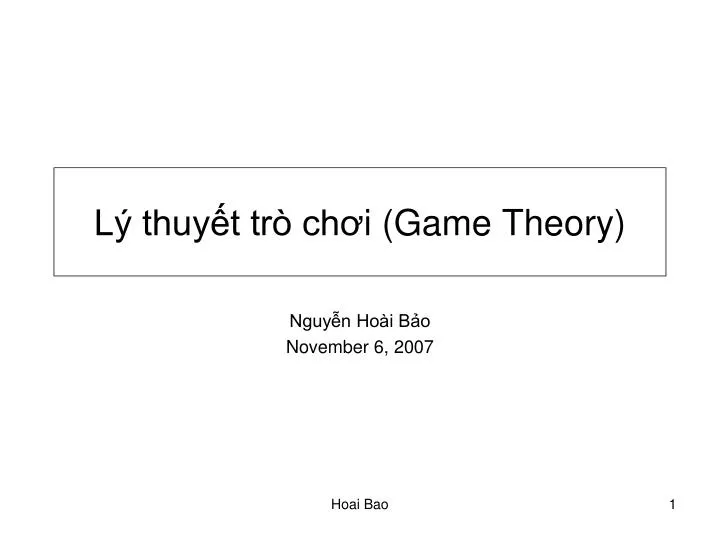 l thuy t tr ch i game theory