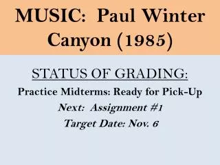 MUSIC: Paul Winter Canyon (1985)