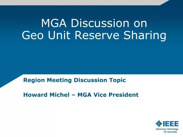 mga discussion on geo unit reserve sharing